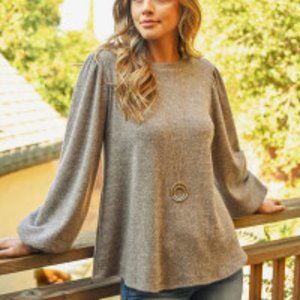 NWT Puffy Long Sleeve Hacci Sweater